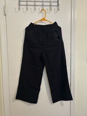 H&M Black Elastic-Waist Wide-Leg Pants size S